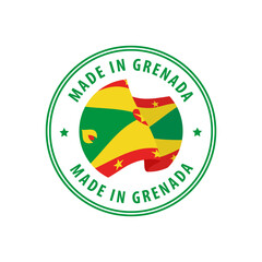 Grenada - Nation Label Icon. Country Flag Sticker. Vector illustration.