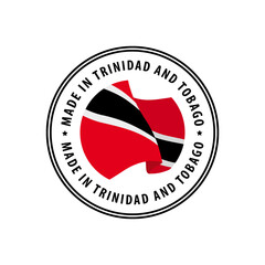 Trinidad and Tobago - Nation Label Icon. Country Flag Sticker. Vector illustration.