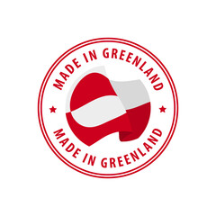 Greenland - Nation Label Icon. Country Flag Sticker. Vector illustration.