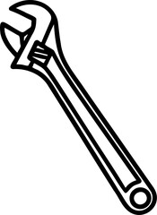 wrench vector illustration, isolated on white