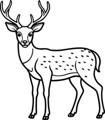 Obraz premium Deer and reindeer vector silhouette illustrations capturing the essence of wild nature and Christmas spirit, featuring majestic antlers and cute cartoon heads