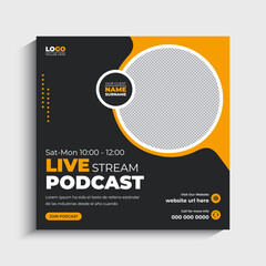 Podcast live talk show social media Instagram post template