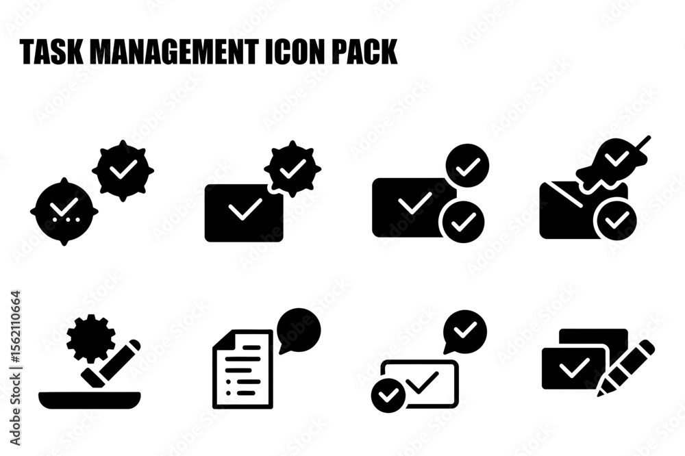 Poster task management icons for project management software