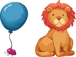 lion and balloon
