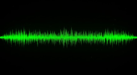 Oscillating green waveform signal displayed against a black background