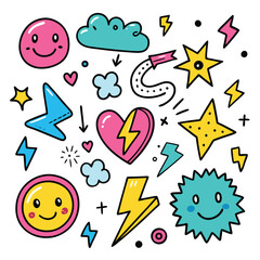 set of cartoon stars