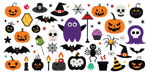Obraz premium halloween vector elements bundle.eps