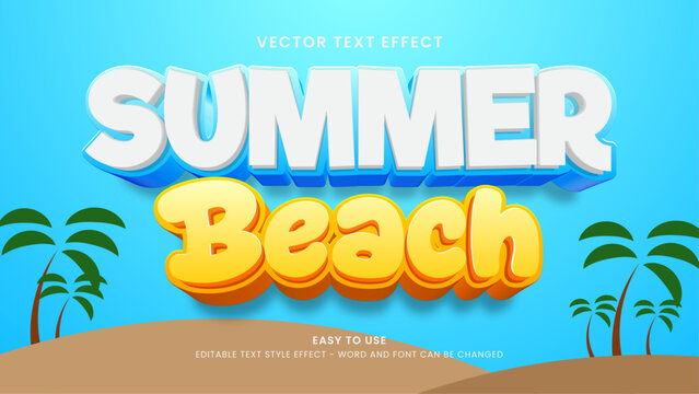 summer baech editable text effect