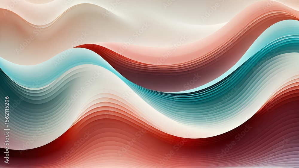 Poster abstract wave pattern with flowing colors and layers
