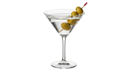 Isolated Martini with Olives