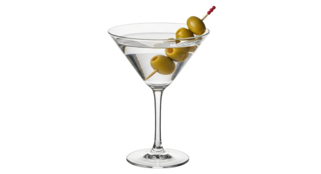 Isolated Martini with Olives - Powered by Adobe