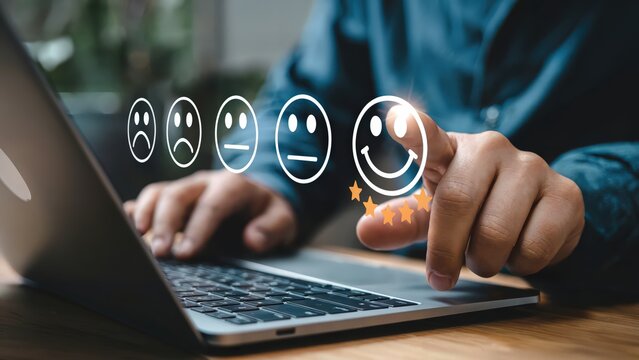 Customer satisfaction with star ratings on a laptop feedback service