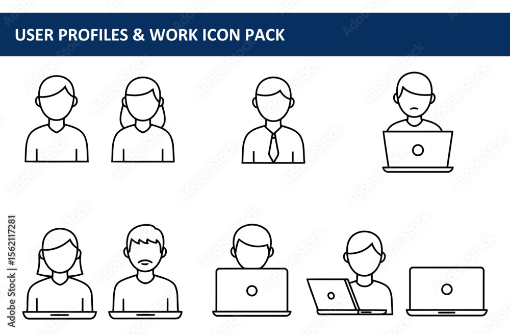 Poster user profile icons depicting diverse demographics in various settings. generic user icons in casual 