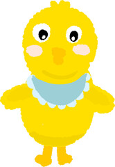 Baby Chick Character Illustration – Cute Yellow Bird Clipart
