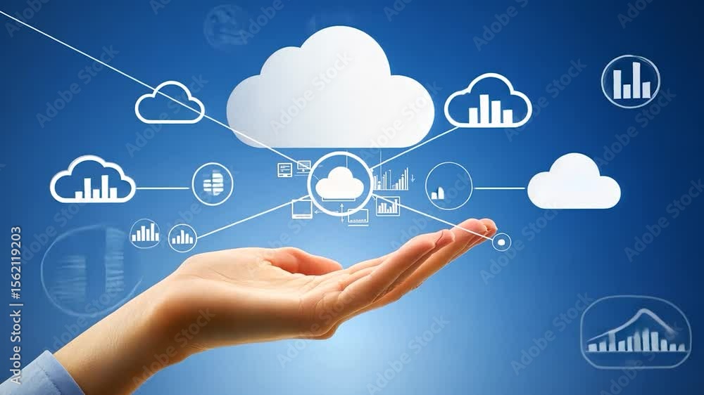 Poster hand holding a cloud computing concept