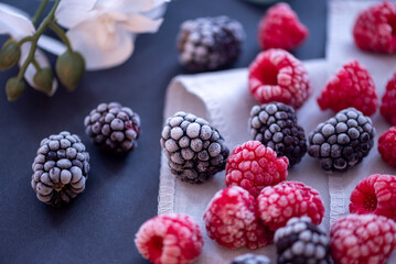blackberries and raspberries