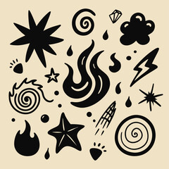 black and white stars