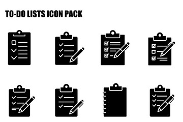 To-Do Lists Icon Pack Showing Various Checklists