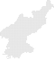 Korea (DPRK) – square dot grid vector map (Web Mercator projection, PPT-compatible & fully editable)