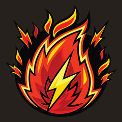 vector illustration of a fire