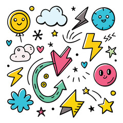 set of funny cartoon characters