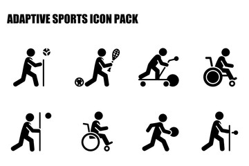 Adaptive sports icons showing diverse participants in various activities