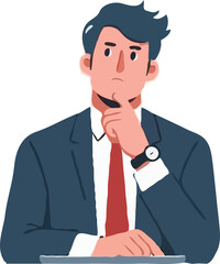 businessman thinking cartoon