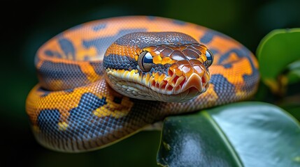Fototapeta premium Stunning Orange Python Close-Up