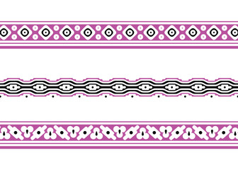 Flower and geometric Border Design, embroidery, Frame, fabric, textile.