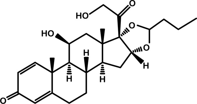 Chemical structure of budesonide or pulmicort, component of inhalers