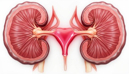 Exploring kidney functions and structure human body medical illustration anatomical detail scientific concept