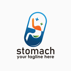 gastric medicine capsules logo concept, health care icon design, medical logos