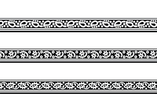 Flower Design Pattern Border, embroidery, pattern design, fabric, textile.