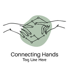 Abstract Connecting Hands Symbol