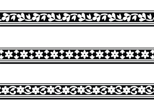 Flower Design Pattern Border, embroidery, pattern design, fabric, textile.