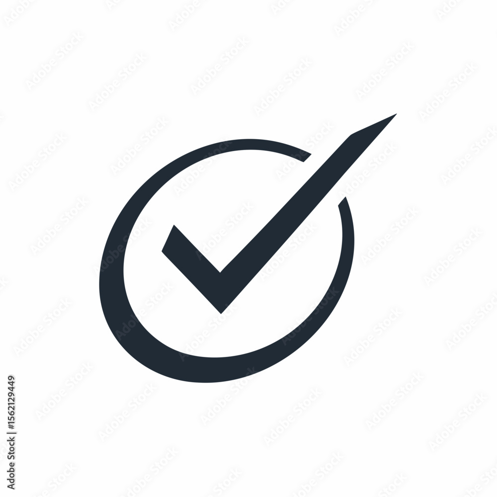 Poster check mark arrow icon vector.