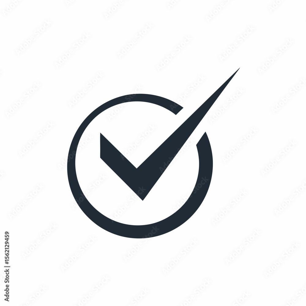 Poster check mark arrow icon vector.