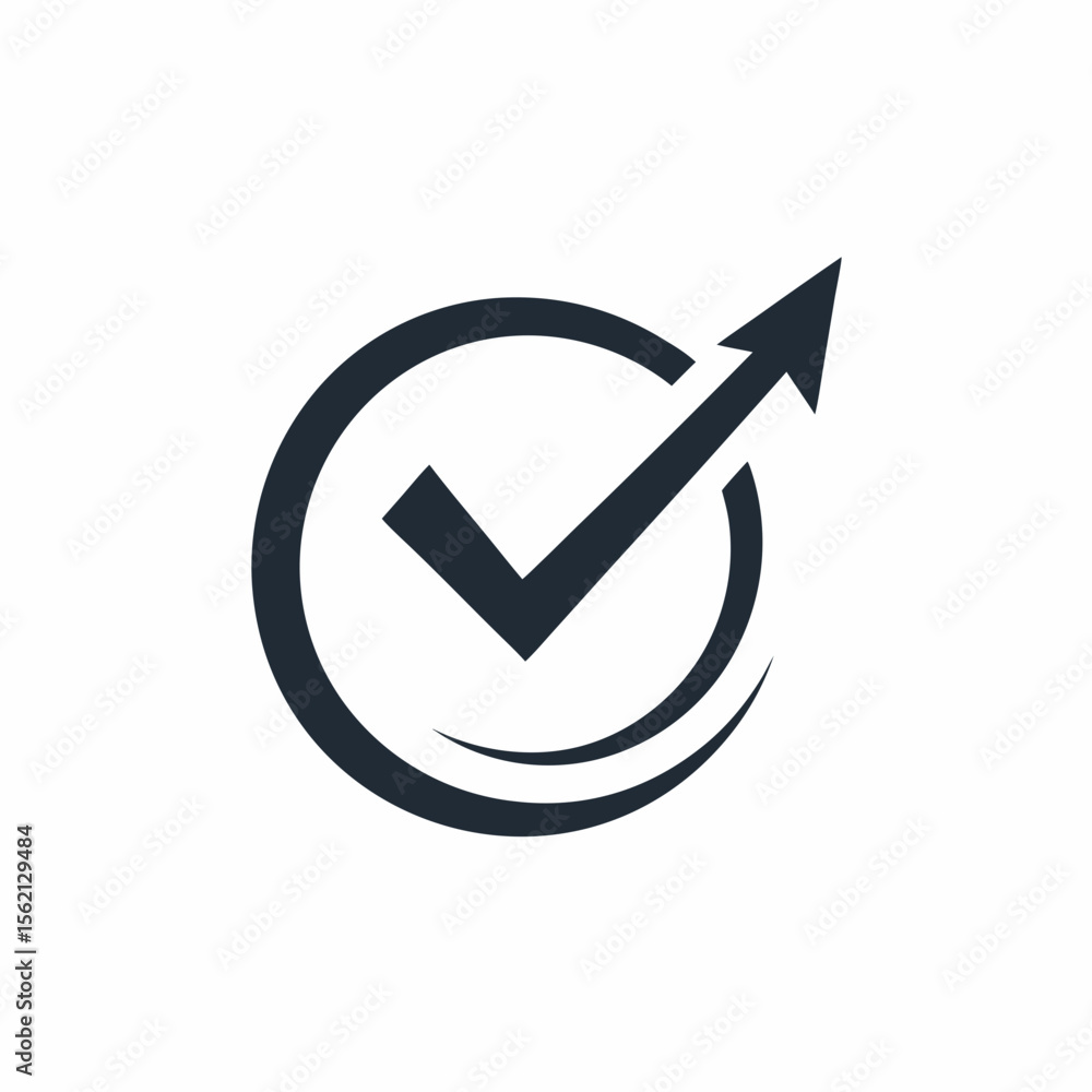 Poster check mark arrow icon vector.