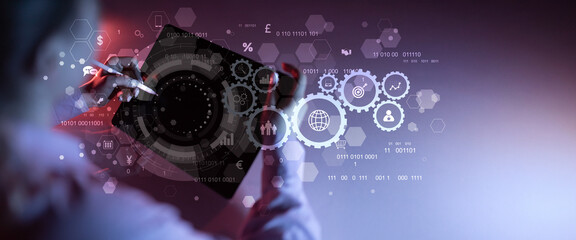 Digital Business Automation and Data Management Technology Concept.