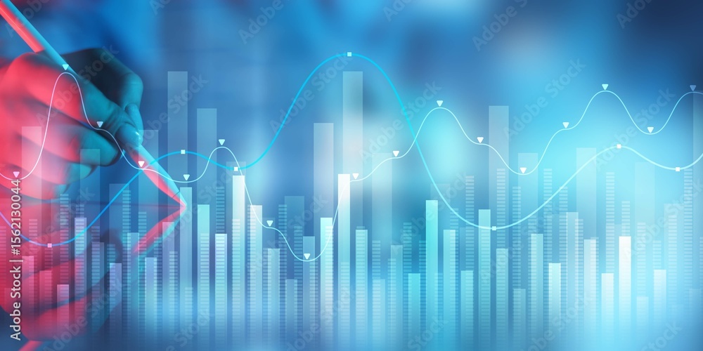 Poster data visualization in financial analytics with trend analysis.
