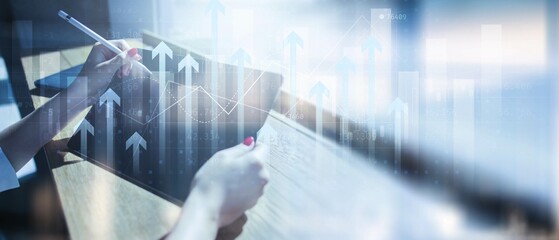 Business Growth and Analytics Visualization Financial Concept.