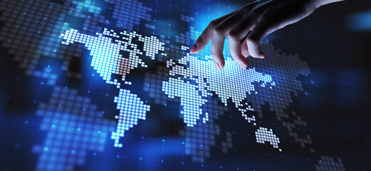 Global Financial Data Connections Overlayed on World Map.