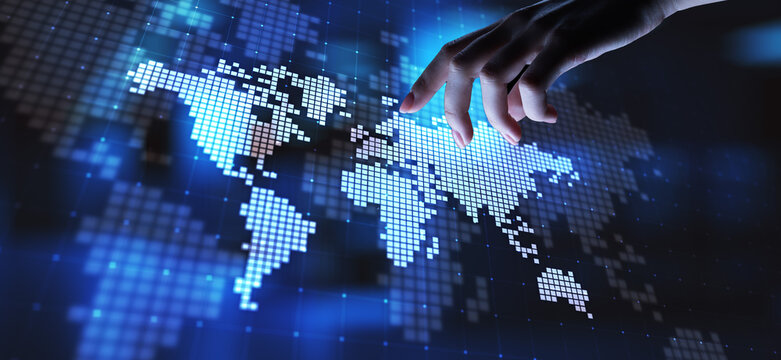 Global Financial Data Connections Overlayed on World Map.