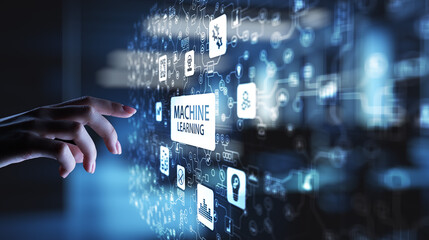 Machine Deep learning algorithms, Artificial intelligence, AI, Automation and modern technology in business as concept.