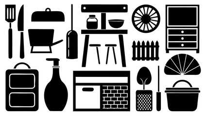 set of household appliances