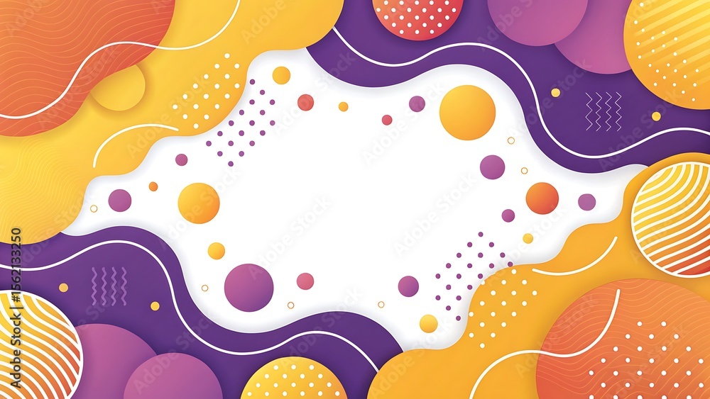 Poster abstract artistic background with geometric shapes, vibrant colors, and empty space for text or grap