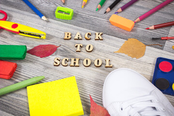 Stationery accessories and other supplies used at school. Back to school. Development of creativity...