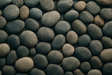 Smooth Pebble Stones Background Texture - Natural Stone Arrangement