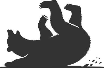 Wild animal bear vector black artwork drawing silhouette