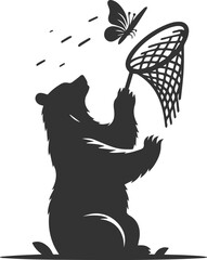 Wild animal bear vector black artwork drawing silhouette